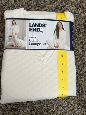Lands' End Quilted Lounge Set - Cream